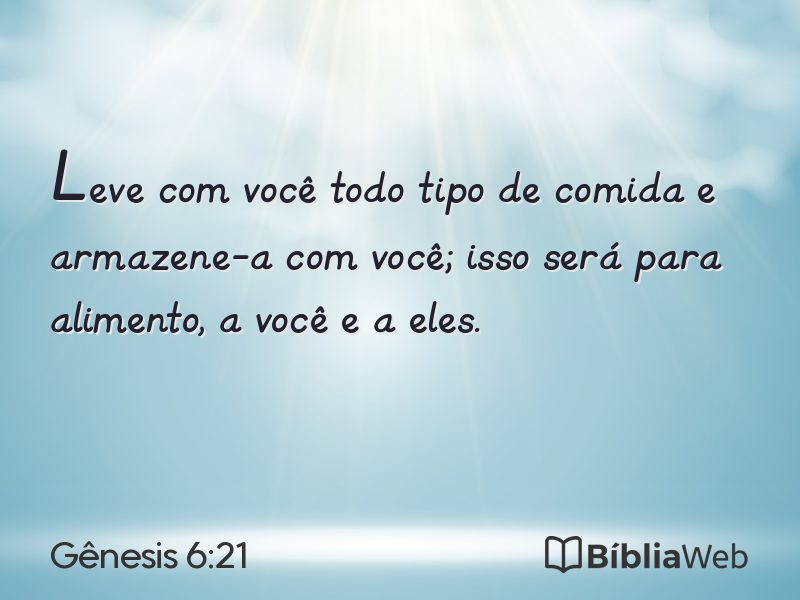 Gênesis 6:21 em imagem para compartilhar