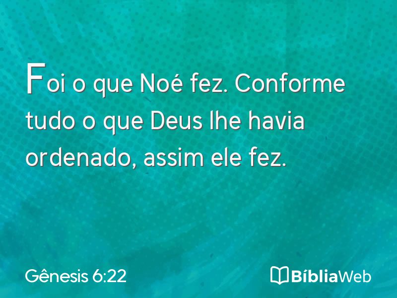 Gênesis 6:22 em imagem para compartilhar