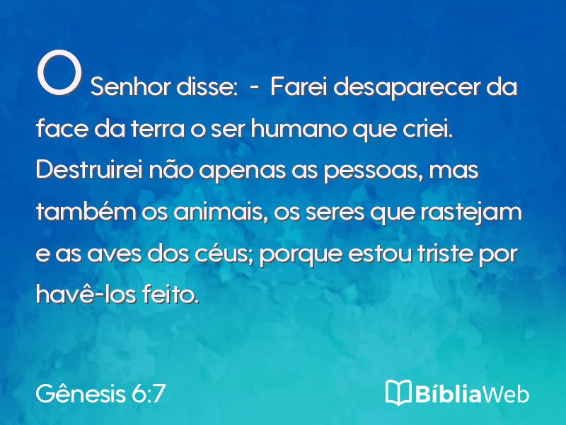 Gênesis 6:7 em imagem para compartilhar