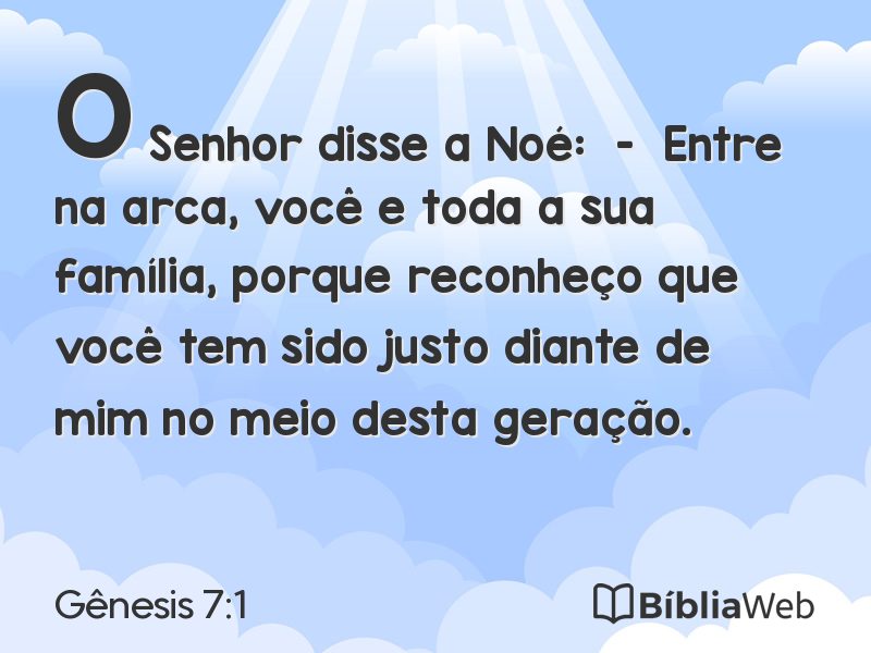 Gênesis 7:1 em imagem para compartilhar
