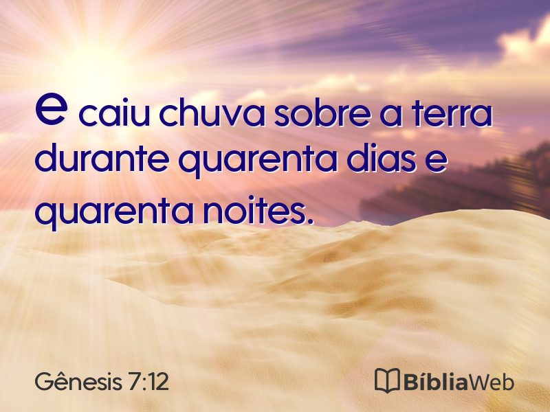 Gênesis 7:12 em imagem para compartilhar