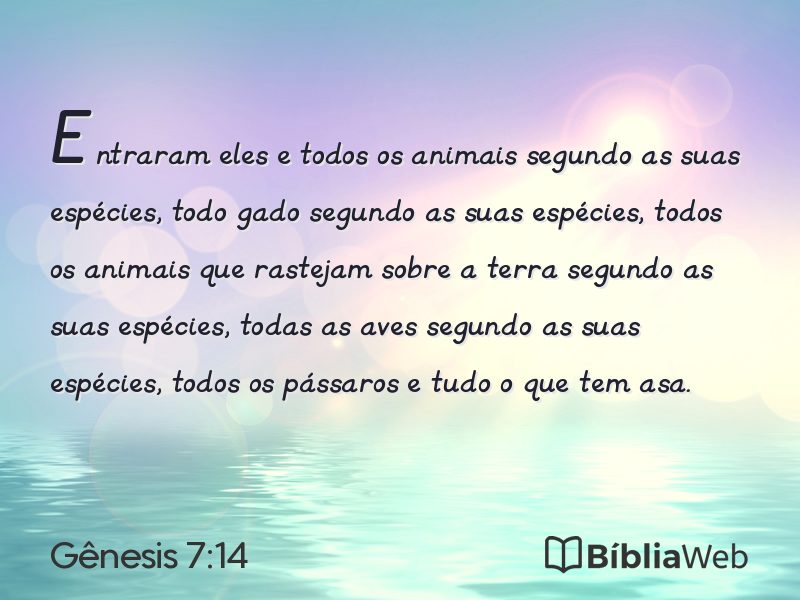 Gênesis 7:14 em imagem para compartilhar