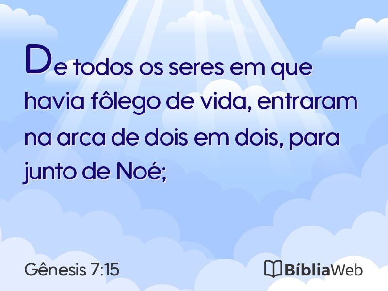 Gênesis 7:15 em imagem para compartilhar