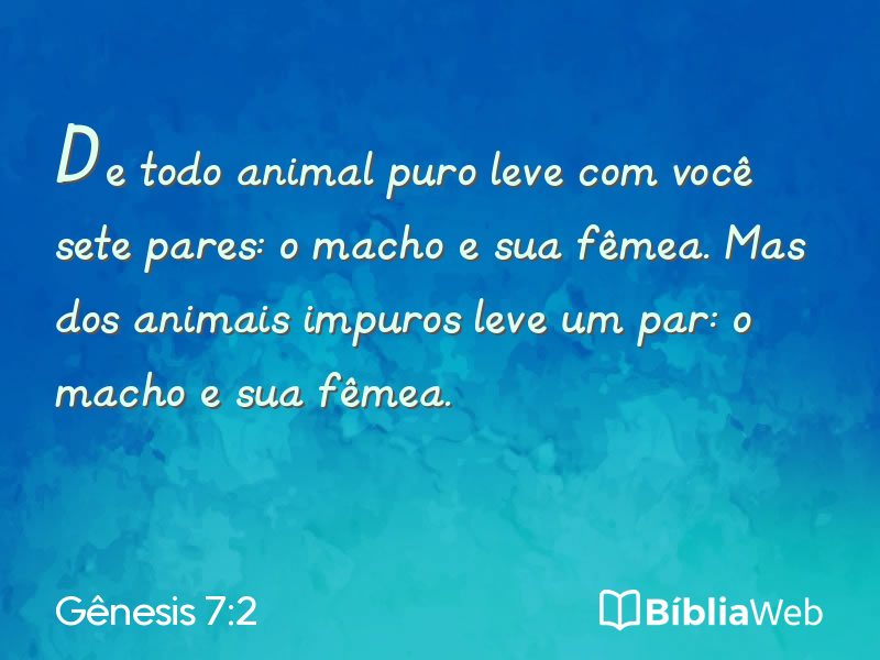 Gênesis 7:2 em imagem para compartilhar