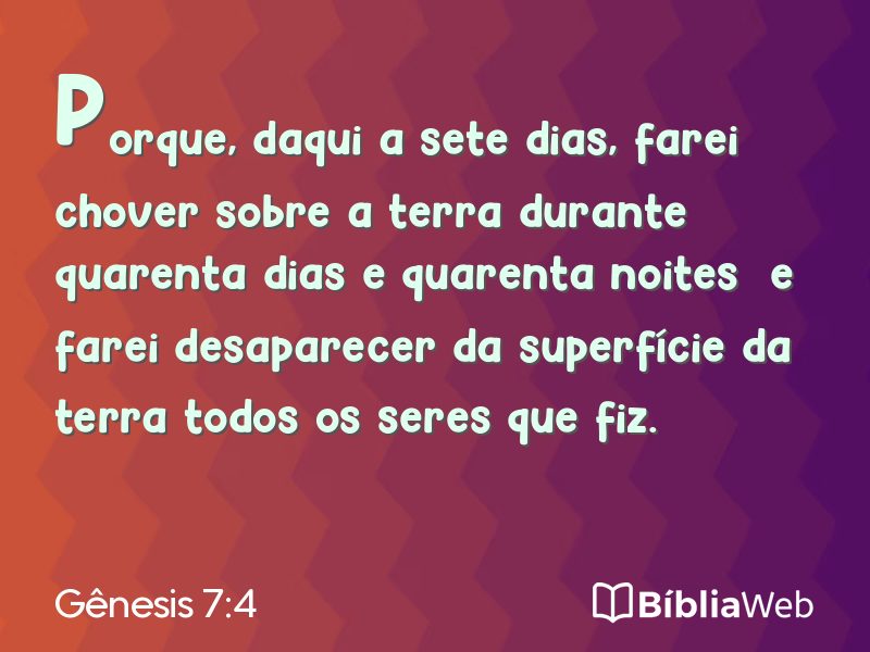 Gênesis 7:4 em imagem para compartilhar