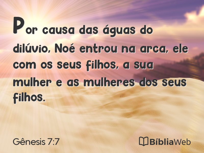 Gênesis 7:7 em imagem para compartilhar