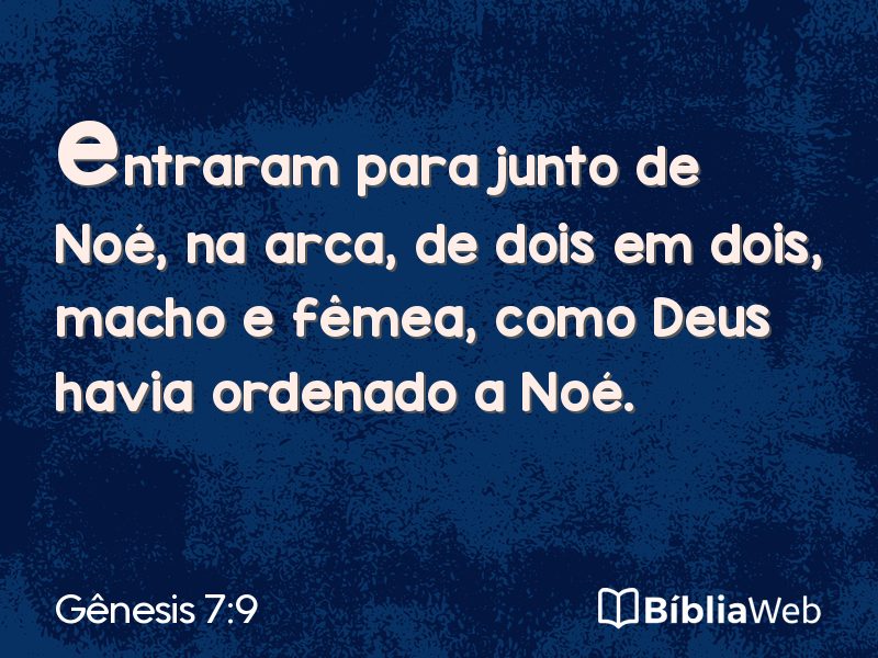 Gênesis 7:9 em imagem para compartilhar
