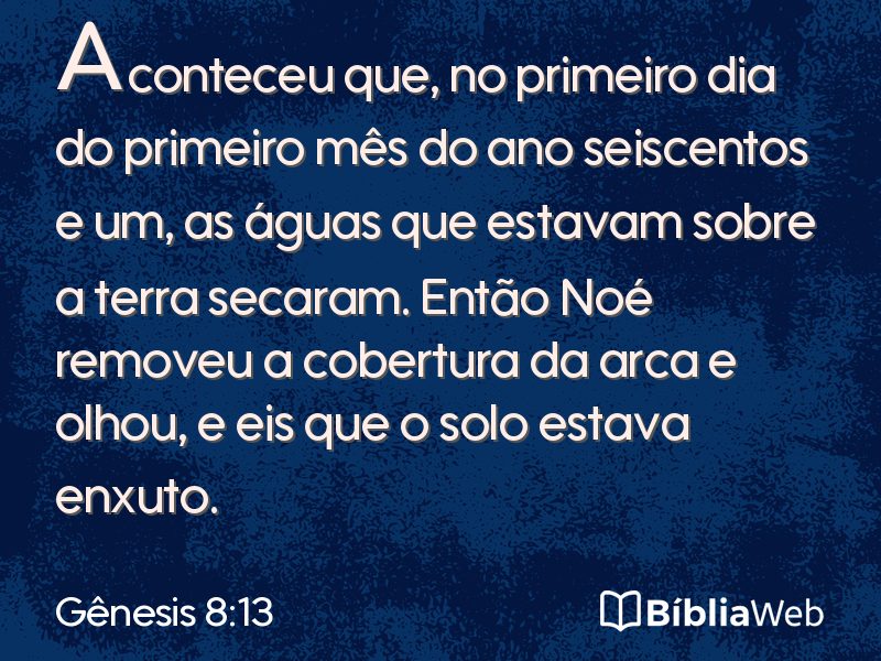 Gênesis 8:13 em imagem para compartilhar