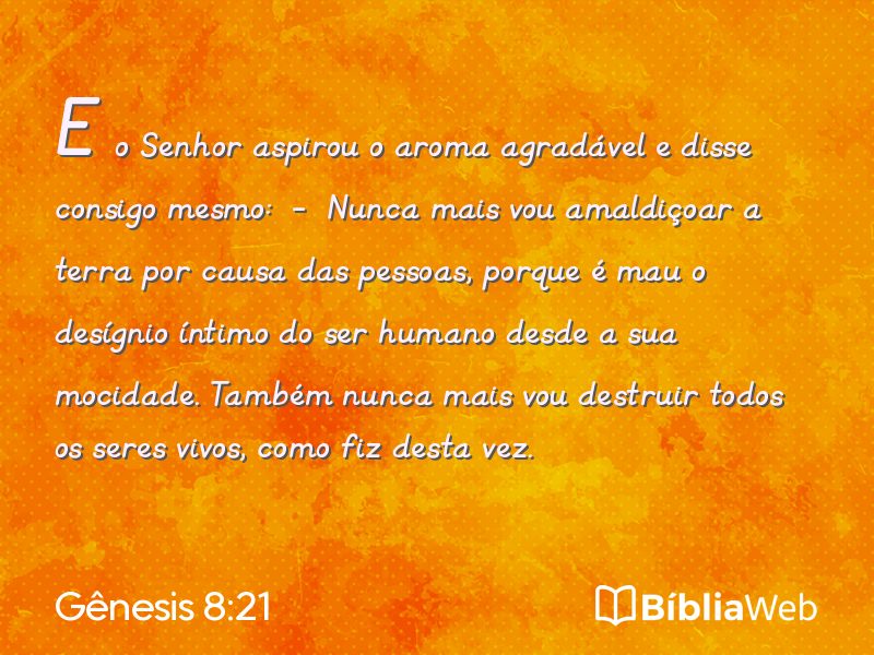 Gênesis 8:21 em imagem para compartilhar