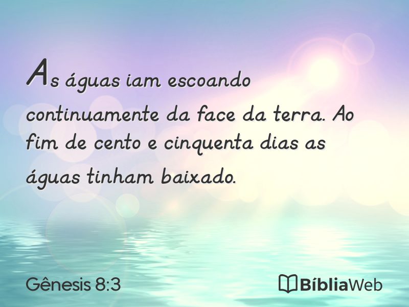 Gênesis 8:3 em imagem para compartilhar