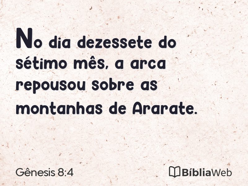 Gênesis 8:4 em imagem para compartilhar