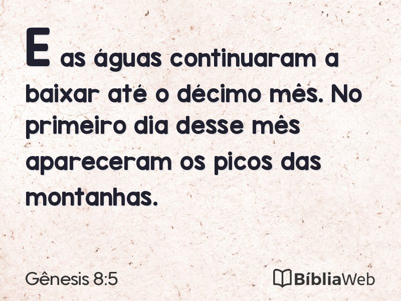 Gênesis 8:5 em imagem para compartilhar