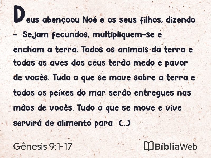Gênesis 9:1-17 em imagem para compartilhar
