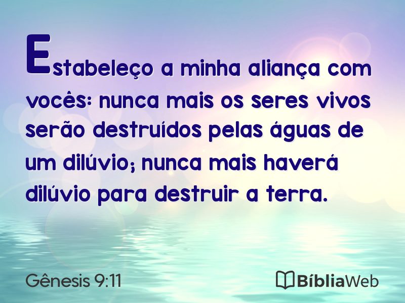Gênesis 9:11 em imagem para compartilhar
