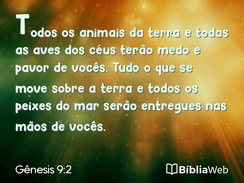Gênesis 9:2 em imagem para compartilhar