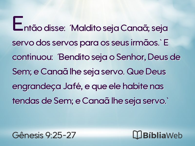 Gênesis 9:25-27 em imagem para compartilhar