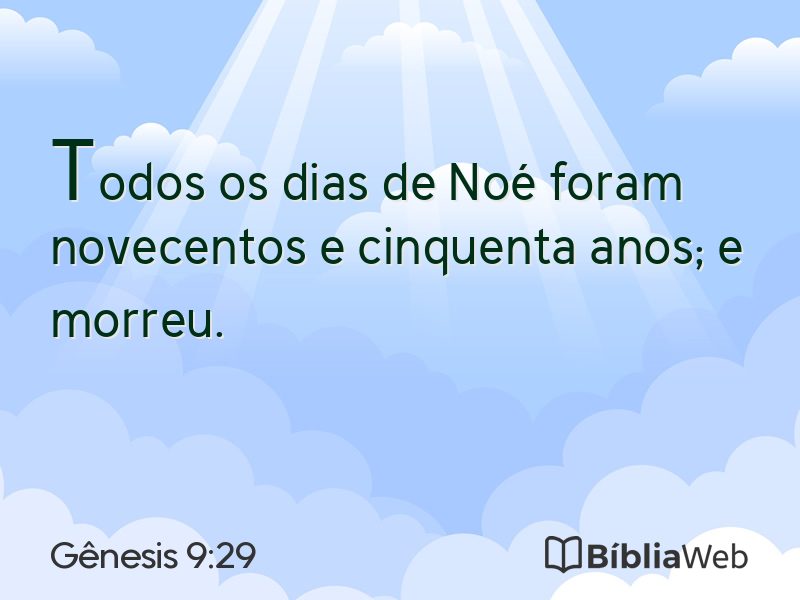 Gênesis 9:29 em imagem para compartilhar