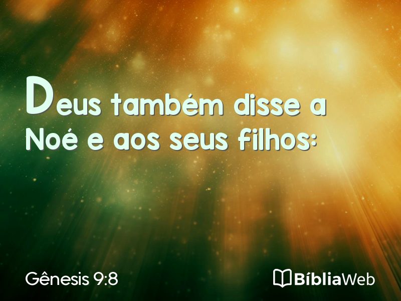 Gênesis 9:8 em imagem para compartilhar