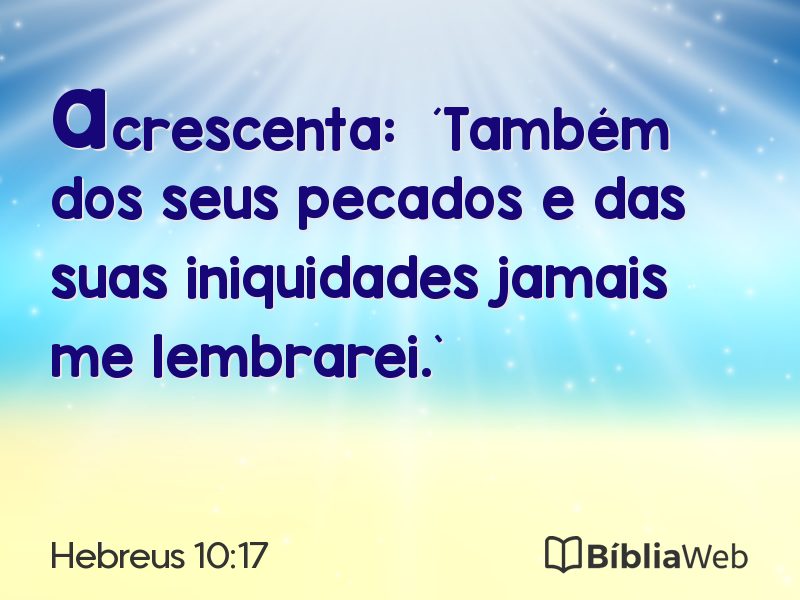 Hebreus 10:17 em imagem para compartilhar