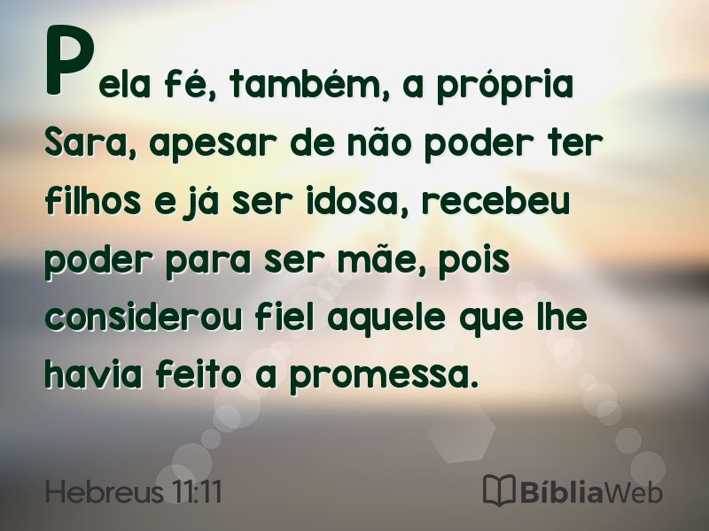 Hebreus 11:11 em imagem para compartilhar