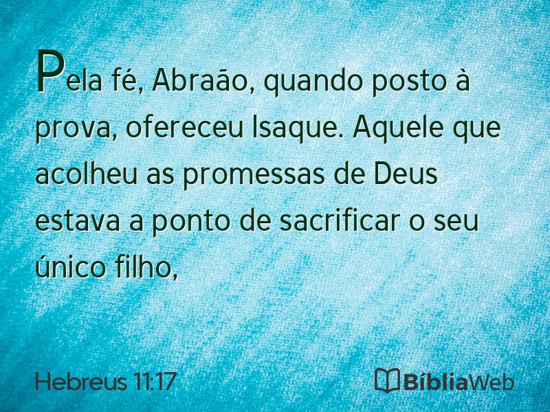 Hebreus 11:17 em imagem para compartilhar