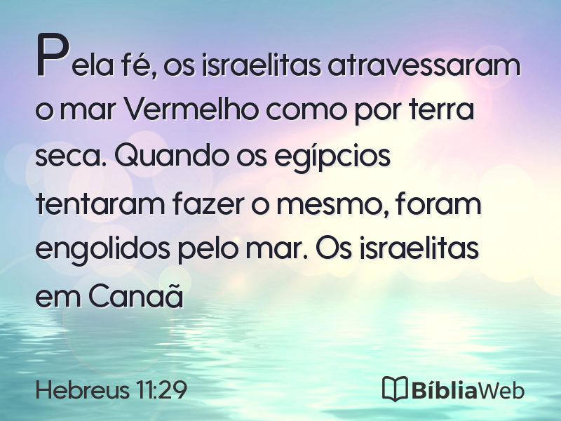 Hebreus 11:29 em imagem para compartilhar