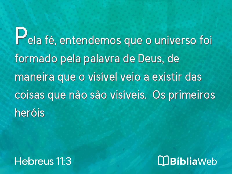 Hebreus 11:3 em imagem para compartilhar
