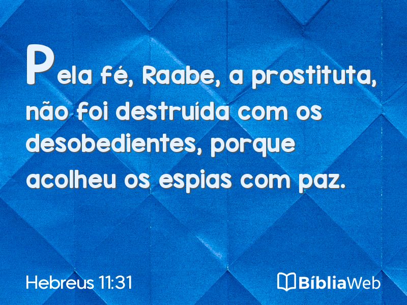 Hebreus 11:31 em imagem para compartilhar