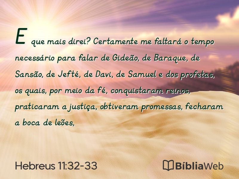 Hebreus 11:32-33 em imagem para compartilhar