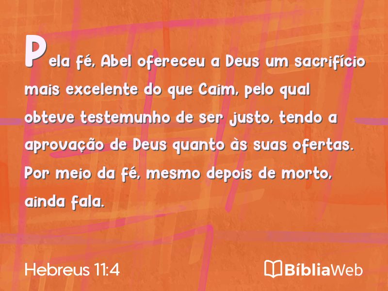 Hebreus 11:4 em imagem para compartilhar