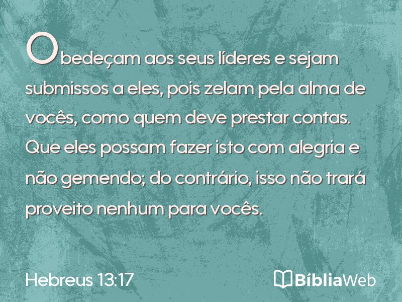 Hebreus 13:17 em imagem para compartilhar