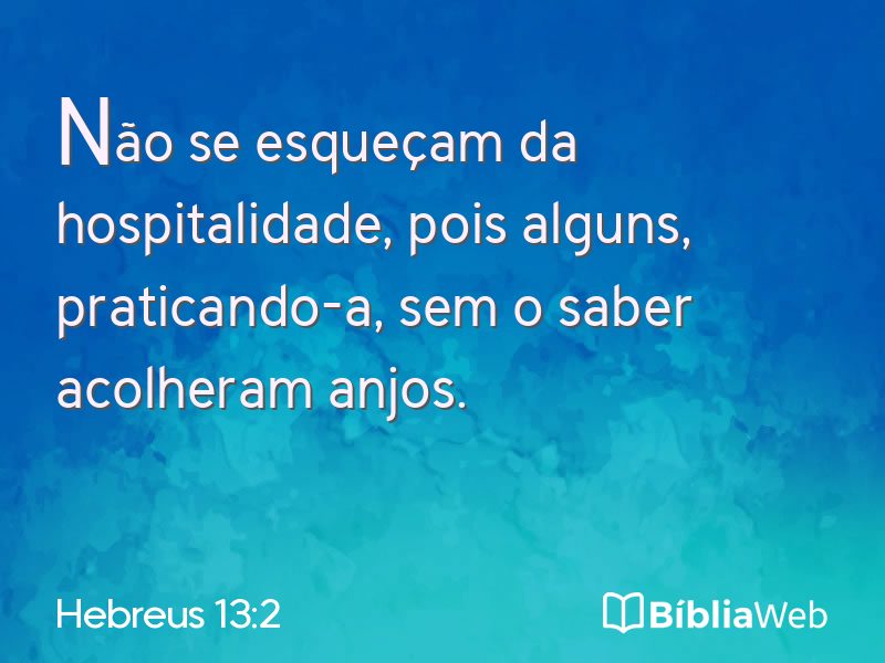 Hebreus 13:2 em imagem para compartilhar