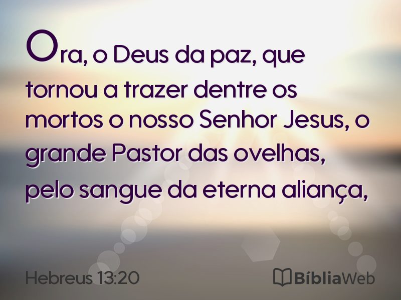 Hebreus 13:20 em imagem para compartilhar
