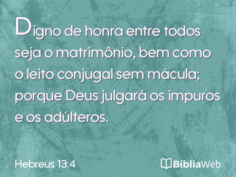 Hebreus 13:4 em imagem para compartilhar