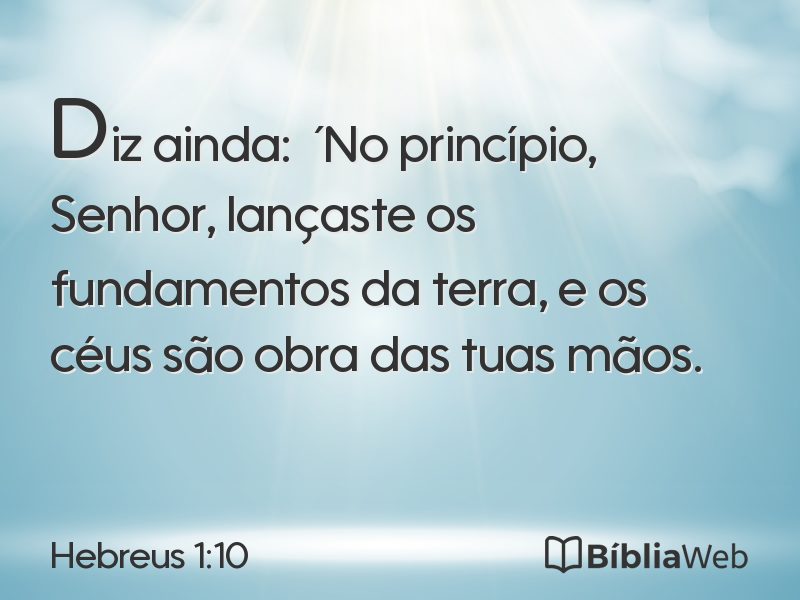 Hebreus 1:10 em imagem para compartilhar