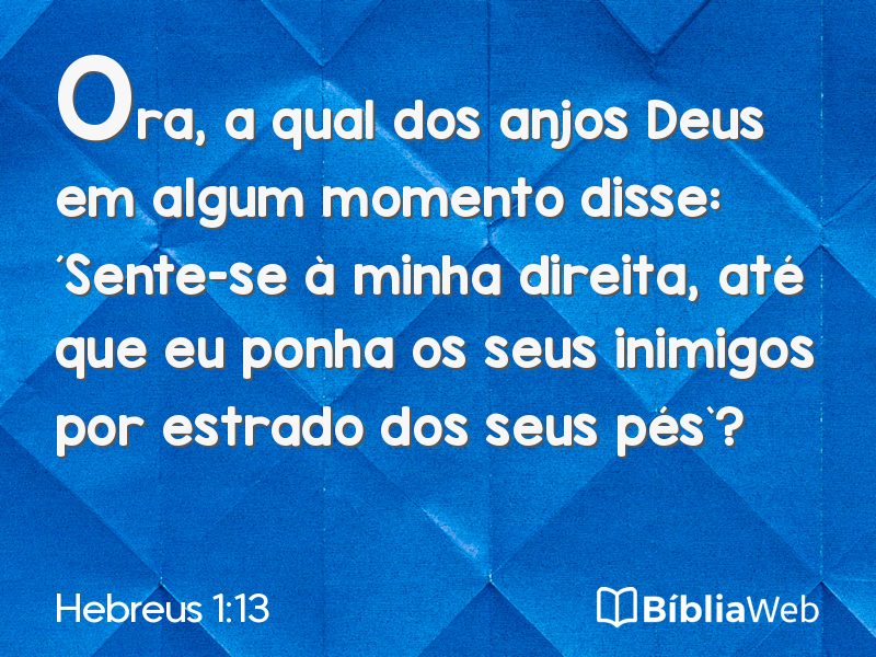Hebreus 1:13 em imagem para compartilhar