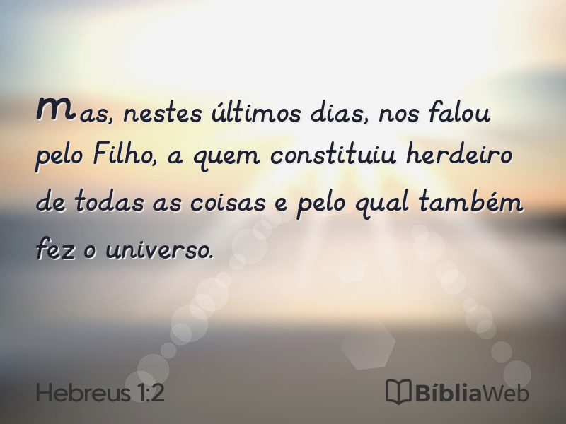 Hebreus 1:2 em imagem para compartilhar
