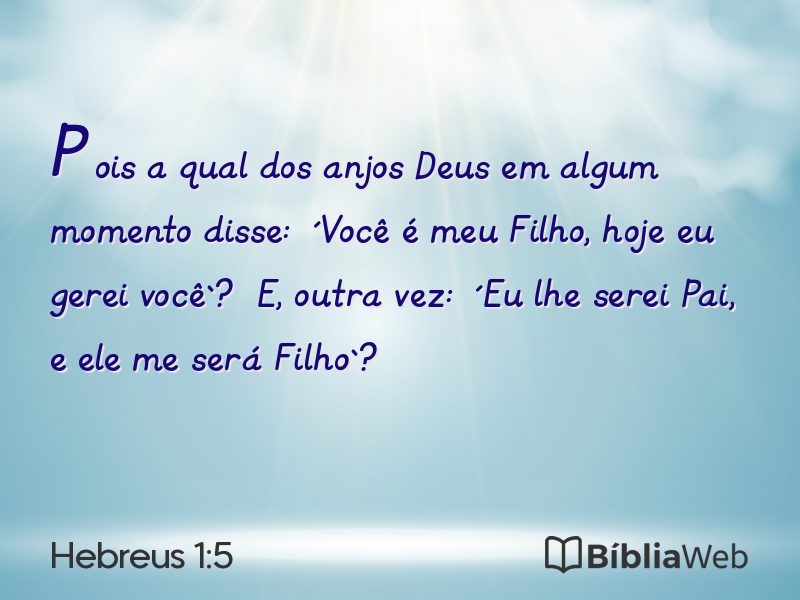 Hebreus 1:5 em imagem para compartilhar