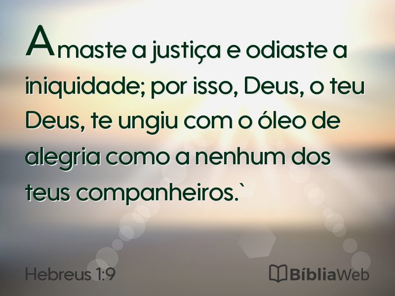 Hebreus 1:9 em imagem para compartilhar