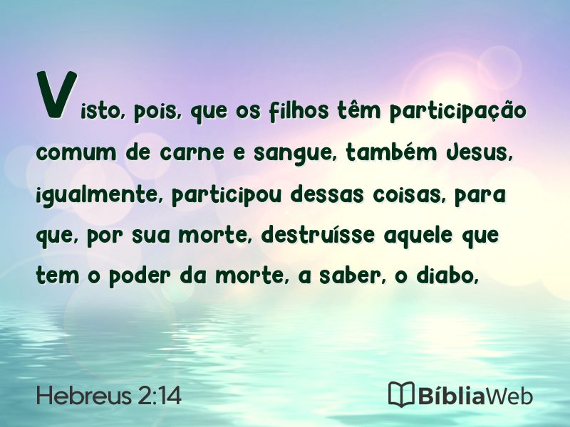 Hebreus 2:14 em imagem para compartilhar