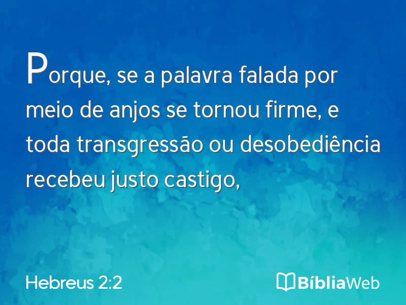 Hebreus 2:2 em imagem para compartilhar