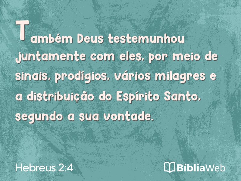 Hebreus 2:4 em imagem para compartilhar