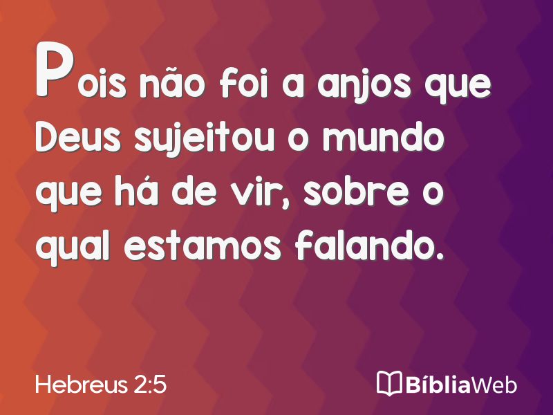 Hebreus 2:5 em imagem para compartilhar