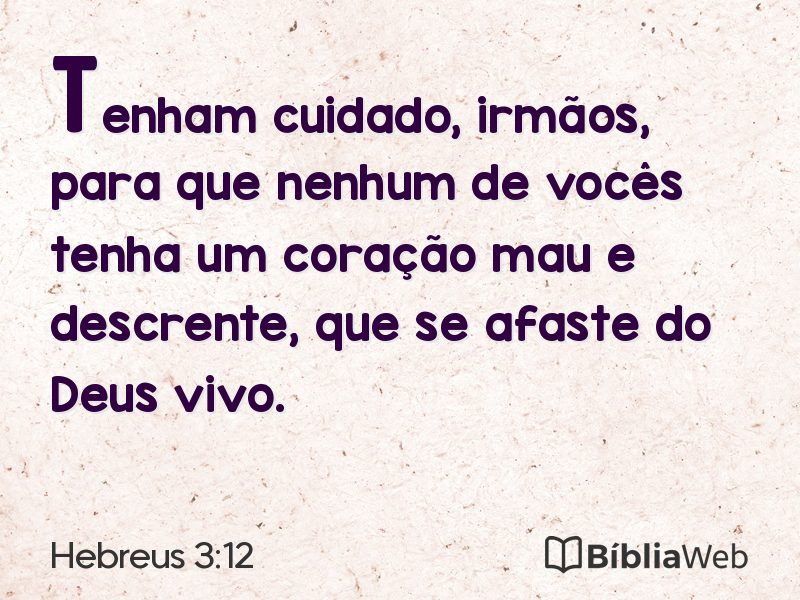 Hebreus 3:12 em imagem para compartilhar
