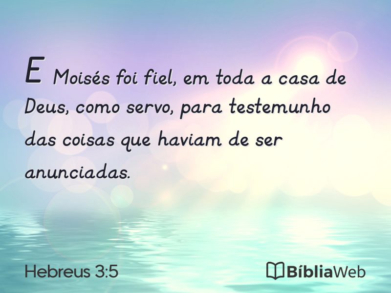 Hebreus 3:5 em imagem para compartilhar