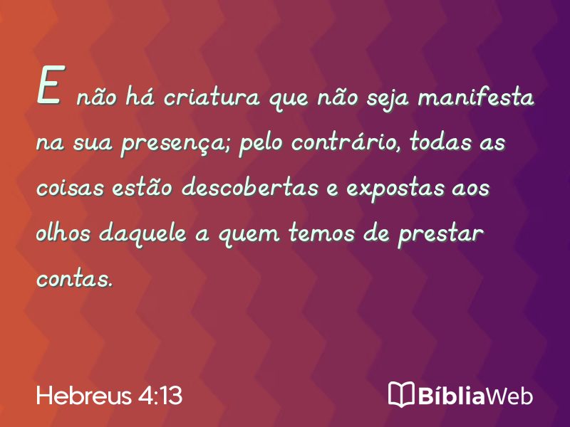 Hebreus 4:13 em imagem para compartilhar