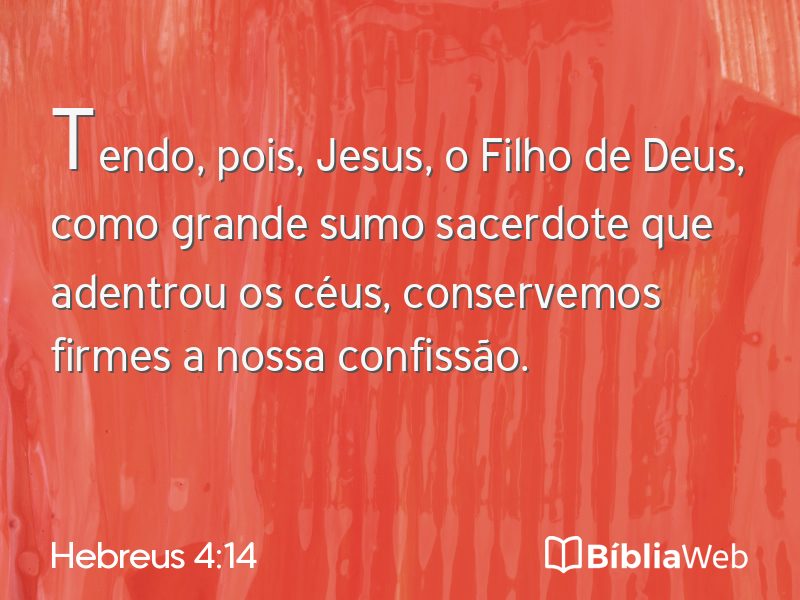 Hebreus 4:14 em imagem para compartilhar