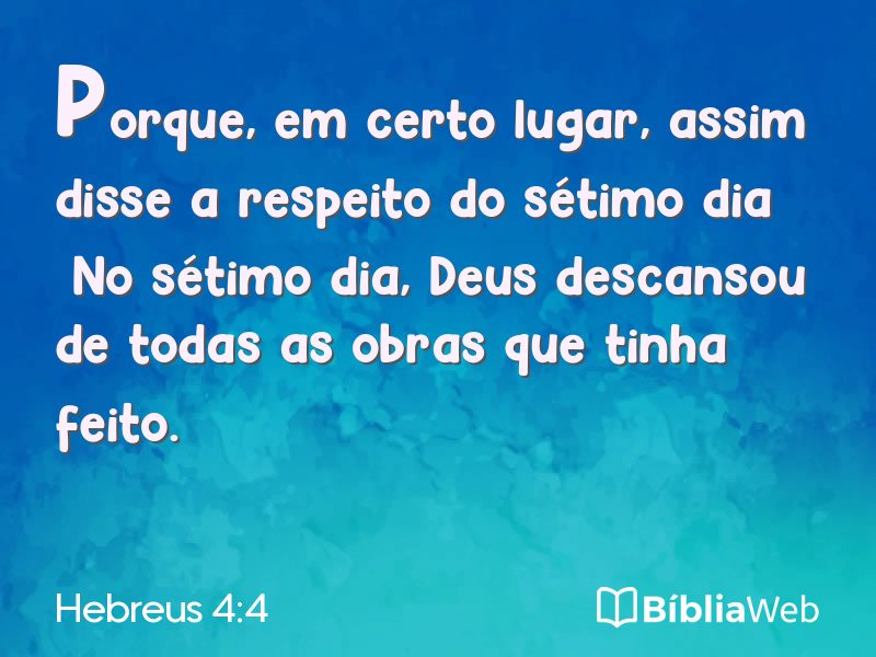 Hebreus 4:4 em imagem para compartilhar
