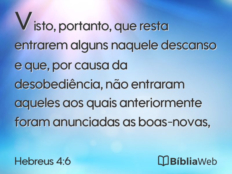 Hebreus 4:6 em imagem para compartilhar