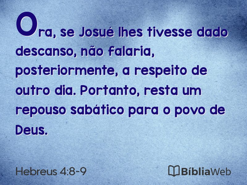 Hebreus 4:8-9 em imagem para compartilhar
